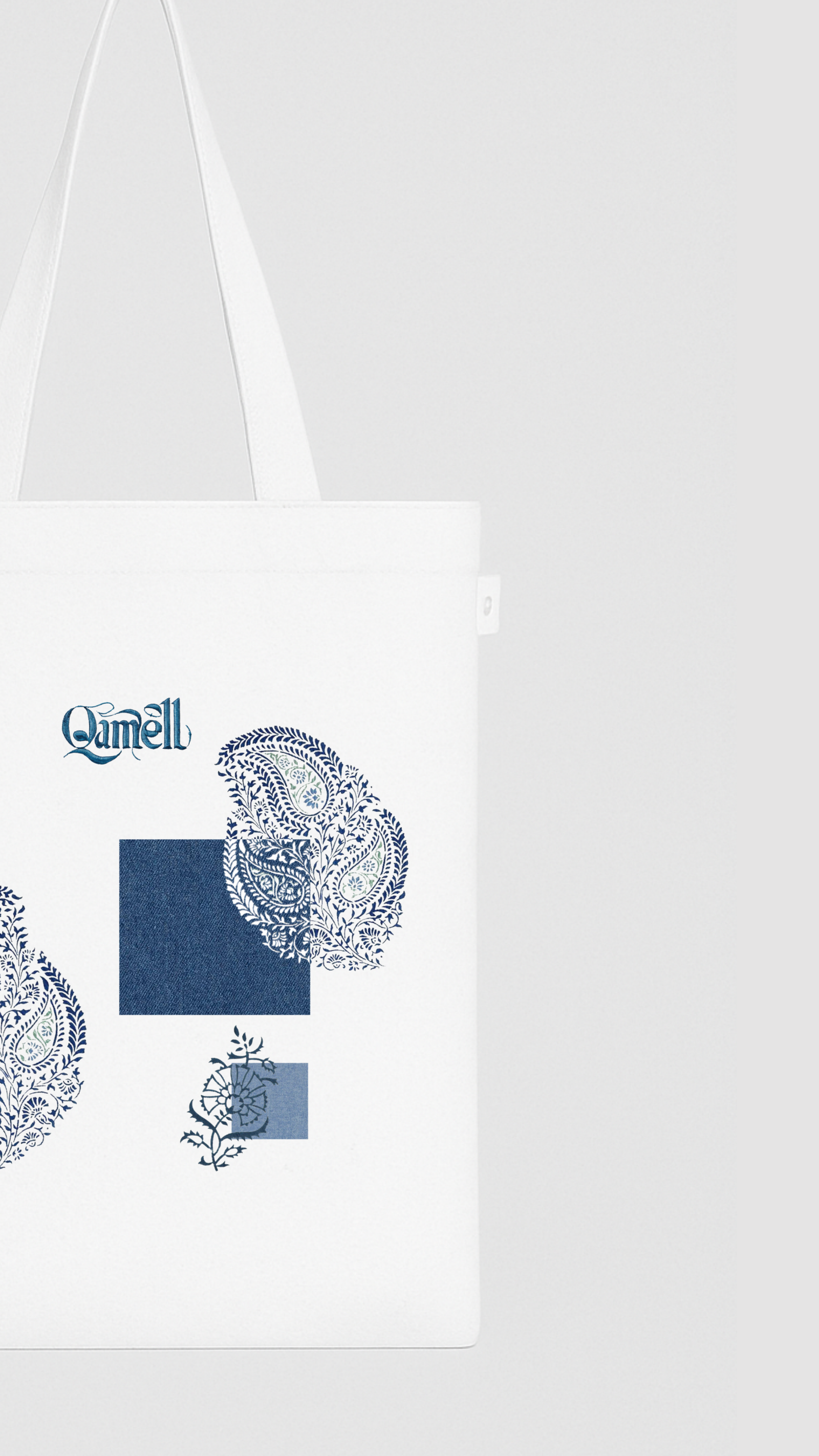 B tote beg - white - qamell accessaories